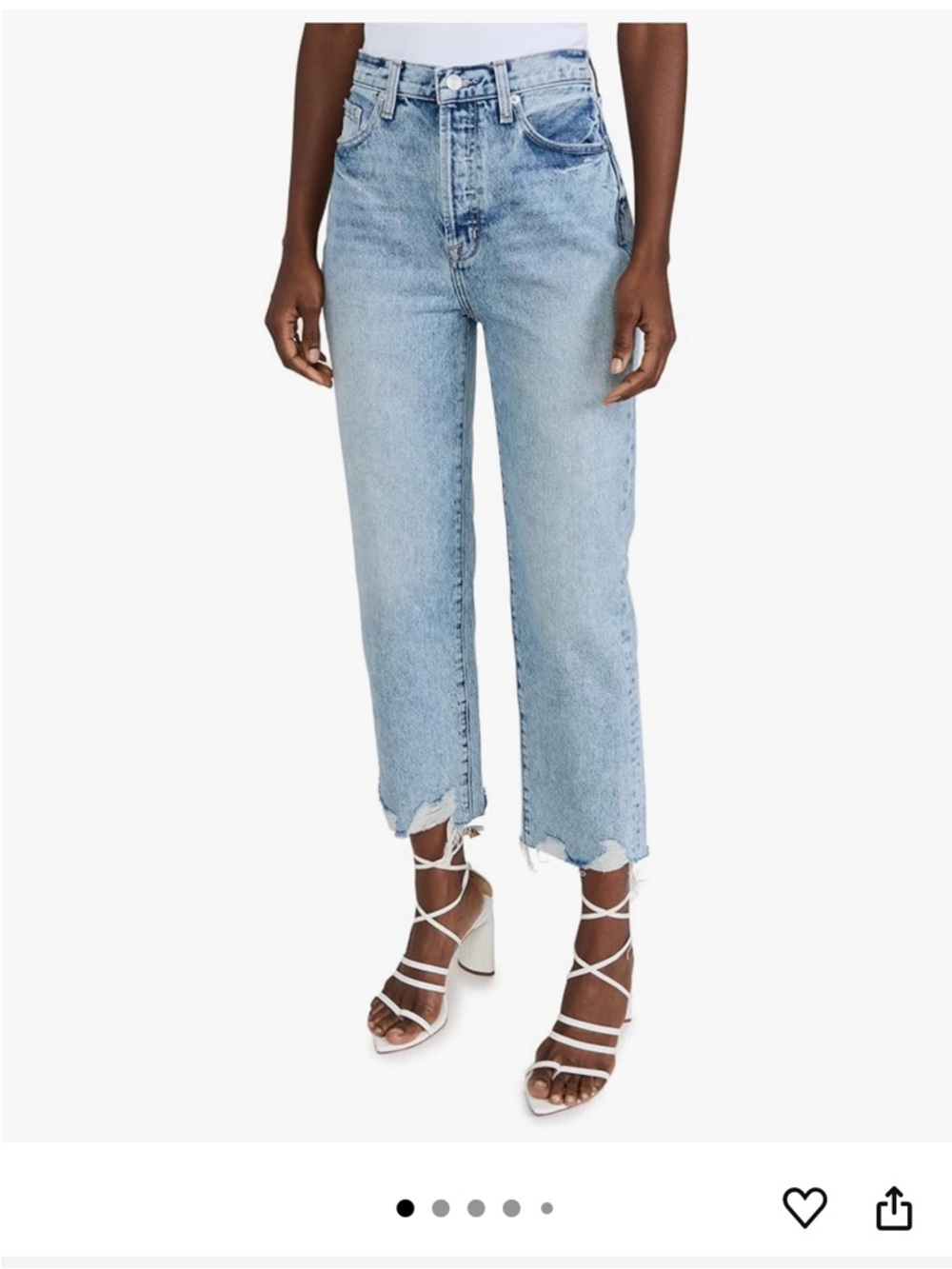 Pistola  Light Blue Cropped Raw Hem Jeans